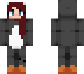 red hair penguin girl