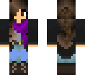 brown hair and brown eyes sweater girl w/scarf and jeans