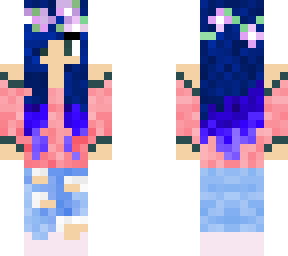 floral girl: stellar blue hair