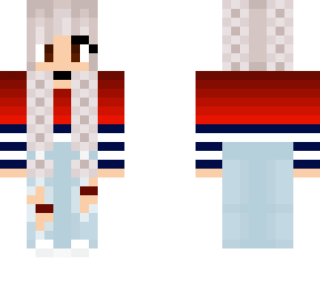 red and navy w/ braids