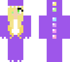 purple dinosaur blonde girl pajamas minecraft