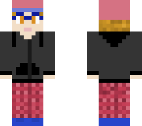black hoodie w/ pink and blue snapback jezzika0