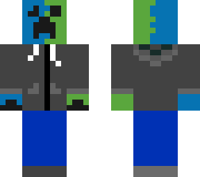 blu/gren sad hoodie creeper