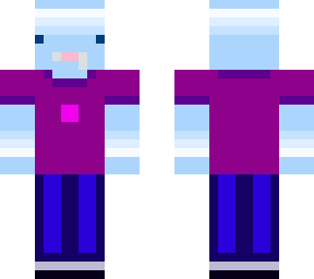 blue guy with purple shirt