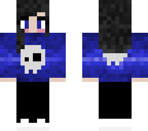 girl with blue-skull jacket