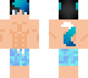 werewolf boy in swim trunks