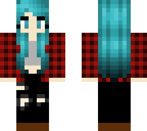 flannel blue hair girl