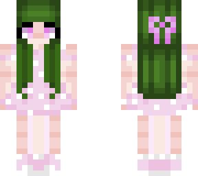green and pink girl