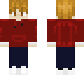 trendy boy skin in a red sweather edit