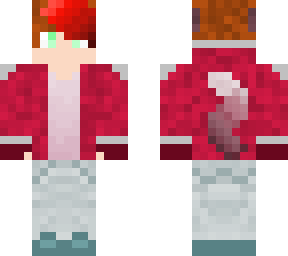 wolf boy (red & grey)