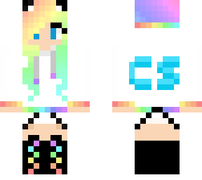 cs rainbow wolf girl