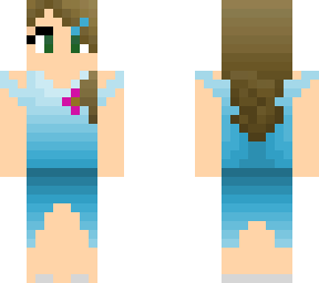 female in light blue dress