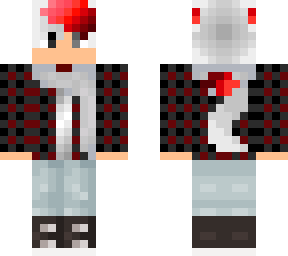 red and white werewolf with plad