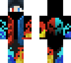 burning red/blue magma skull