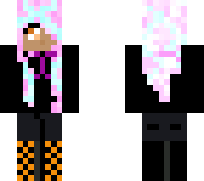 pink hair but im wearing all black (cotten candy gothic girl )