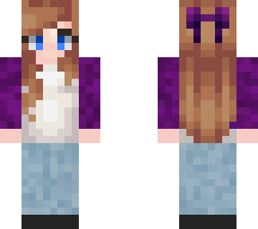purple & white raglan with bow