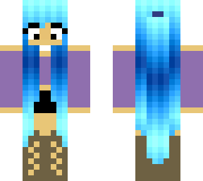 3d eye blue haired girl