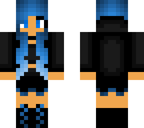 blue girl with black