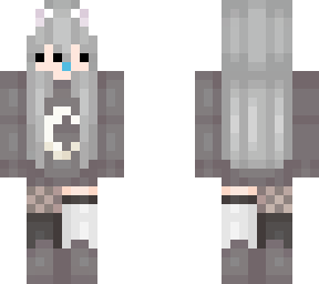 cute grey cat girl