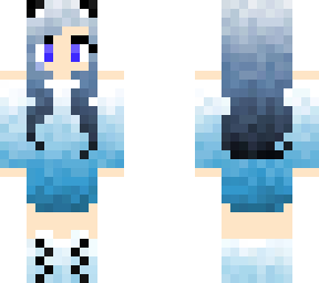 ocean blue girl skin with cat ears