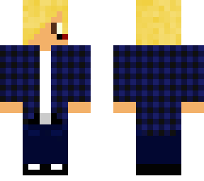 blond guy blue shirt