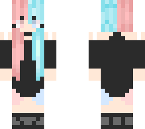 blue and pink haired girl
