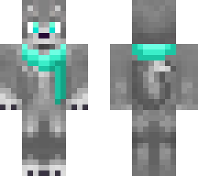 wolf with green scarf