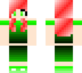 red hair green clothes girl