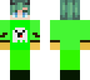 boy in green ghost suit