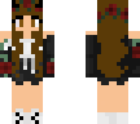 Girl with cute flower crown | Minecraft Skin