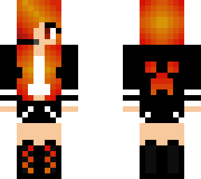 orange/fire/red/ gamer girl