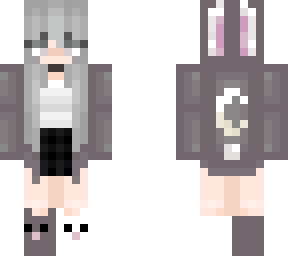 small edited bunny girl in hoodie