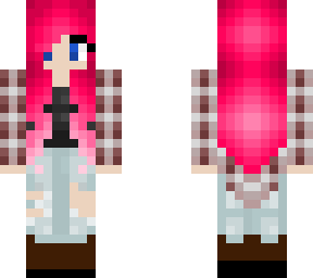 pink hair, blue eyes cowboy boots girl