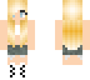 blonde girl with crop shirt and shorts
