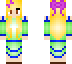 blonde purple bow girl