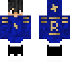 blue long hooded boy