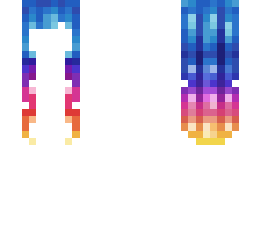 blue to pink/yellow - hair base