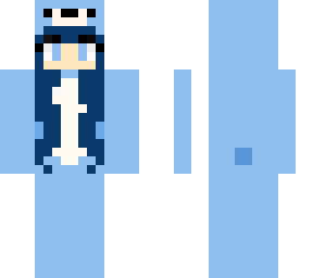girl in a cute blue bear onesie