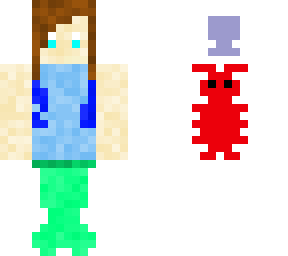 mermaid, lobster, and shell
