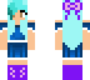 blue, purple, and pink cheerleader