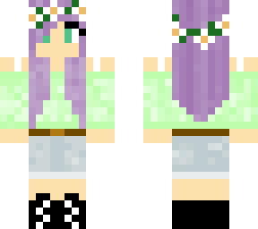purple hair flower crown girl