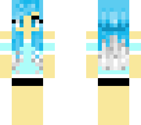 blue hair summer time girl