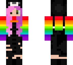 black overalls w/ rainbow sweatshirt