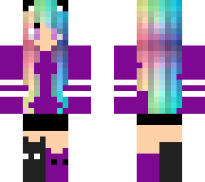 cat girl with purple sweater