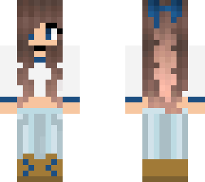 Cute blue girl with a bow | Minecraft Skin