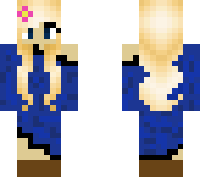 (edit: a flower :3) blonde girl in a blue dress