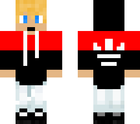 blond boy red adidas jumper with headphones