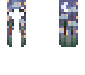 midnight hair base/ moon, stars trees/ nature