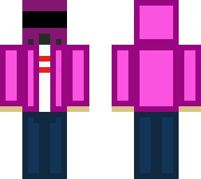 purple ski mask and hoodie