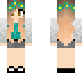 teal flower crown girl
